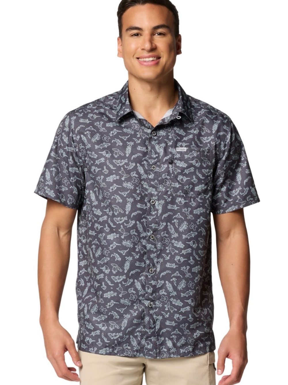 COLUMBIA PFG CHEMISE Super Slack Tide Camp Shirt Outdoor Fishing UPF 40 SZ Small